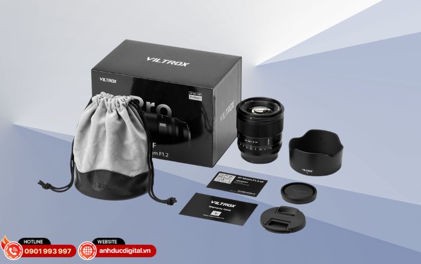 Bộ sản phẩm lens viltrox AF 56mm