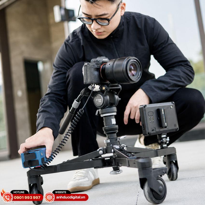 Bộ đế gắn ch&acirc;n m&aacute;y ảnh t&iacute;ch hợp b&aacute;nh xe YC Onion PINETA Monopod Dolly MQD30 c&oacute; khả năng chịu tải tối đa l&ecirc;n đến 30 kg