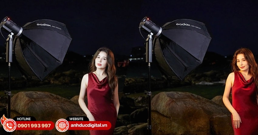 Đ&egrave;n Flash Godox - AD300 Pro II t&iacute;ch hợp đ&egrave;n LED Bi-color 12W v&agrave; khả năng tương th&iacute;ch phụ kiện mở rộng