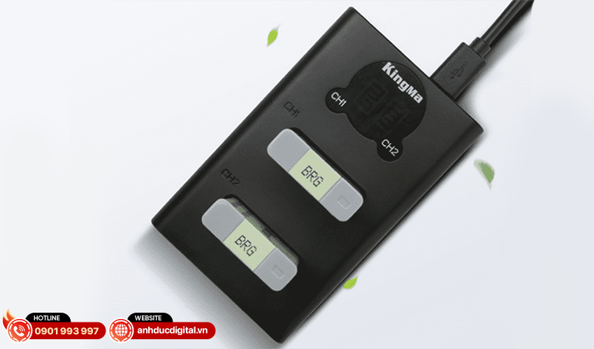 Bộ 2 pin + 1 sạc Kingma cho Canon NB 13L 5