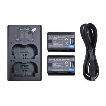 Bộ sạc đôi Ravpower kèm 2 pin Fujifilm NP-W235 (Chính hãng)