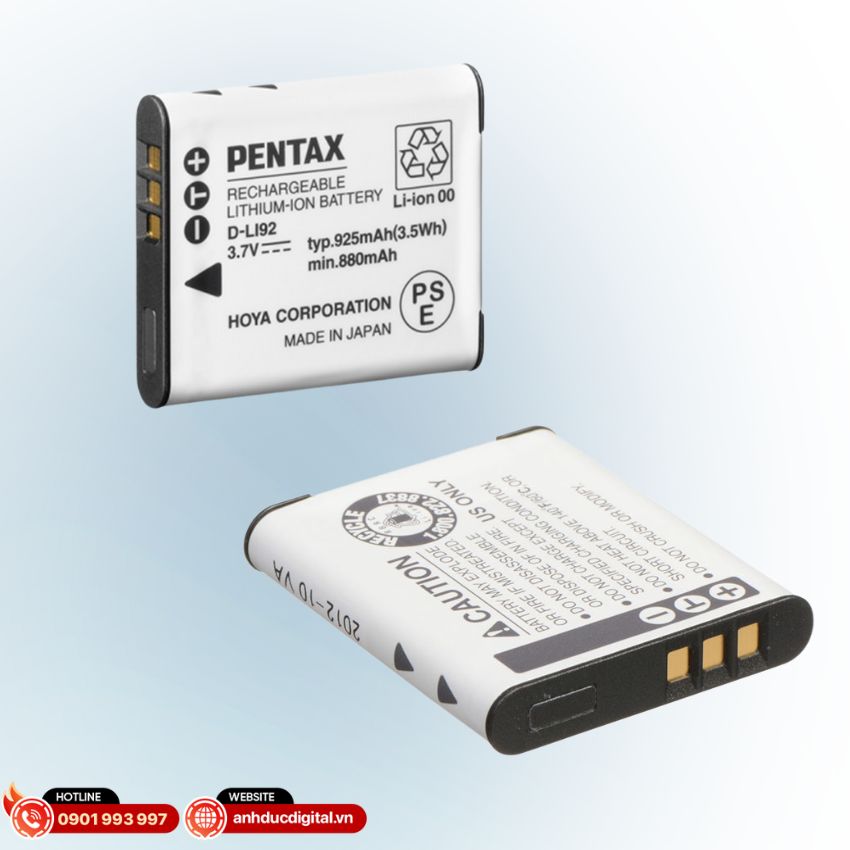 Thông số kỹ thuật chính của Pin Pentax D-LI92