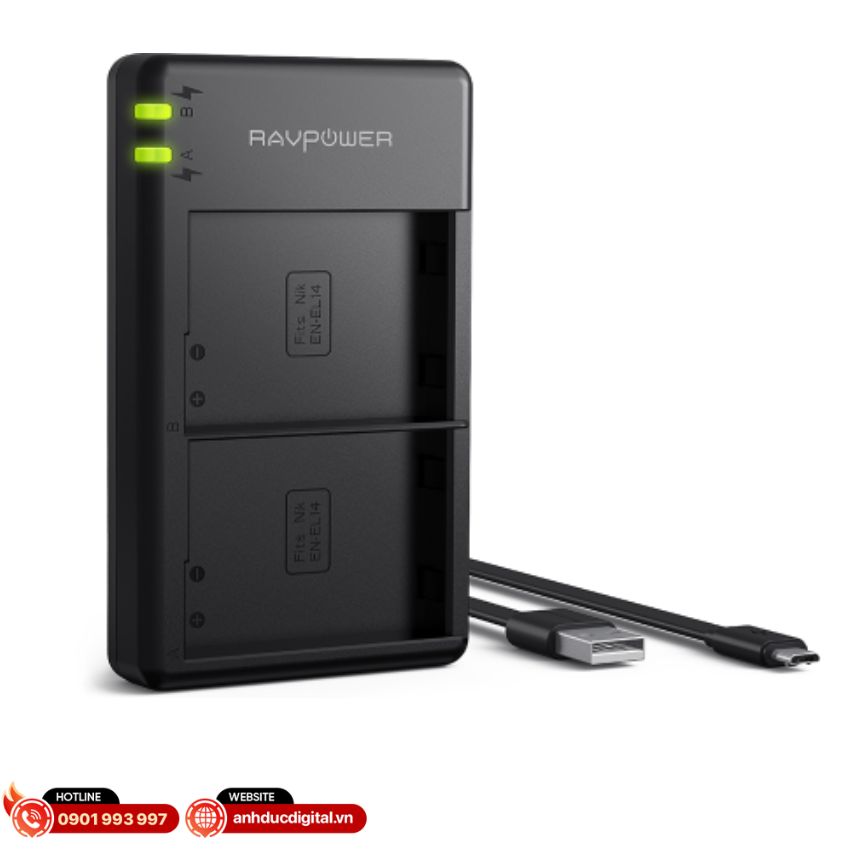 Ravpower kèm 2 pin Nikon EN-EL14 (1)