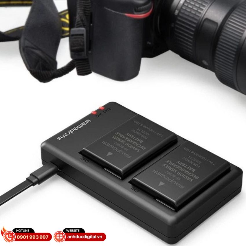Ravpower kèm 2 pin Nikon EN-EL14 (2)