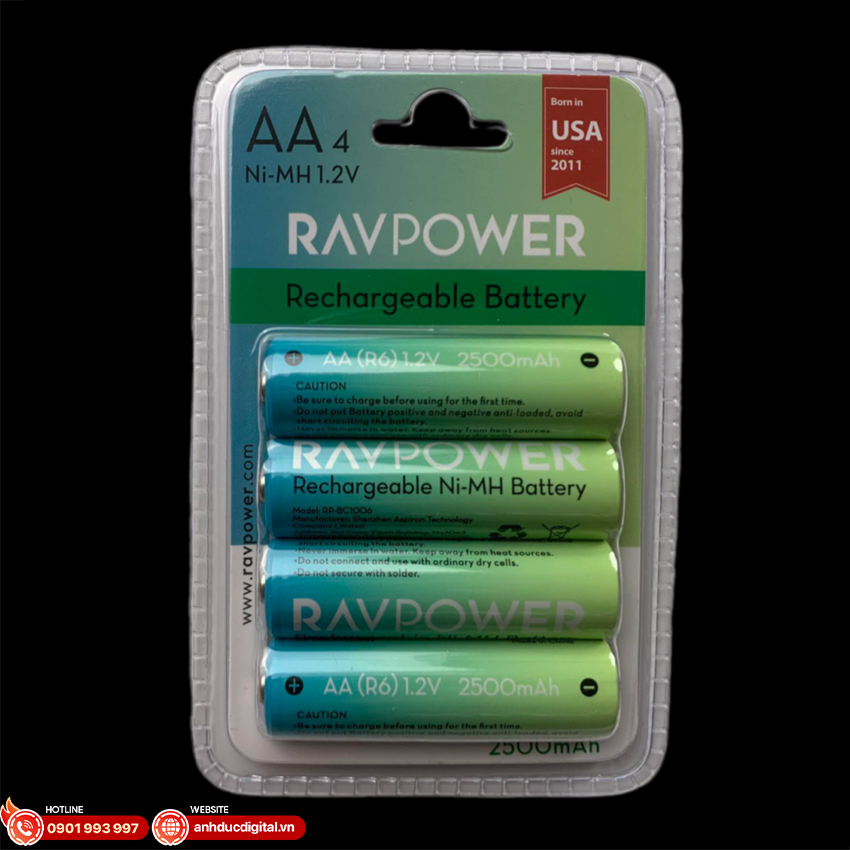 Pin AA NiMH 1.2V Ravpower RP-BC1006 2500mAh (Chính hãng) 03