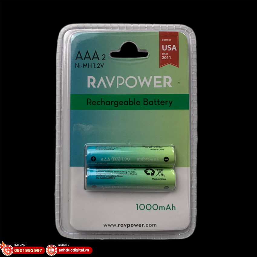 Pin AAA NiMH 1.2V Ravpower RP-BC1007 1000mAh 03