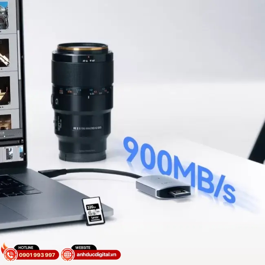 Đầu đọc thẻ Lexar CFexpress Type A USB-C Reader cho tốc độ đọc lên đến 900MB/s