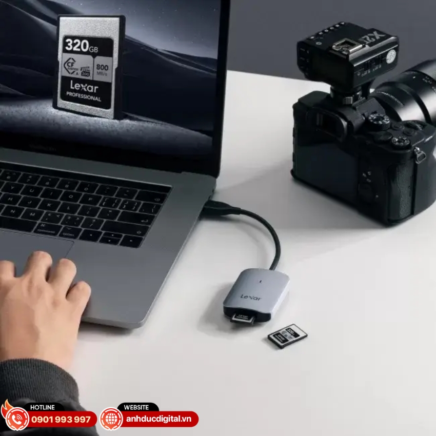 Lexar CFexpress Type A USB-C Reader hỗ trợ thẻ CFexpress Type A