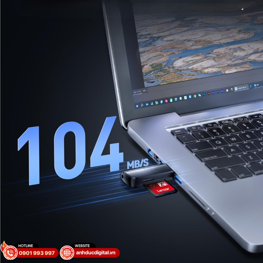 Đầu đọc thẻ Lexar Dual-Slot USB-A Reader có tốc độ truyền dữ liệu cao
