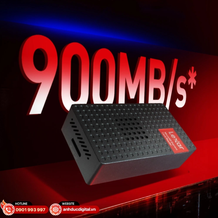 Đầu đọc thẻ Lexar microSDXC™ Express Card Reader cung cấp tốc độ truyền dữ liệu lên đến 900MB/s