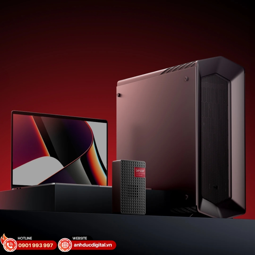 Đầu đọc thẻ Lexar microSDXC™ Express Card Reader tương thích với hầu hết các máy tính, laptop