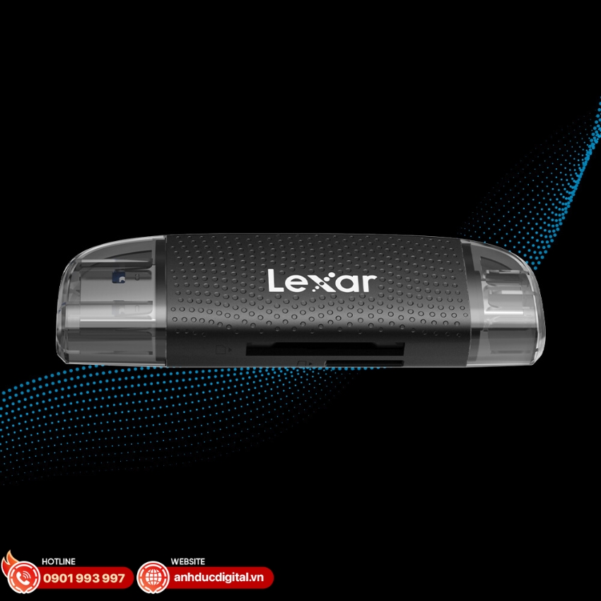 Lexar RW310X Dual-Slot USB-A/C Reade có khả năng truyền tải dữ liệu nhanh chóng với tốc độ lên đến 205MB/s