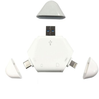Đầu đọc thẻ TF, SD sử dụng 3 cổng Type C, Lightning, USB (Chính hãng)