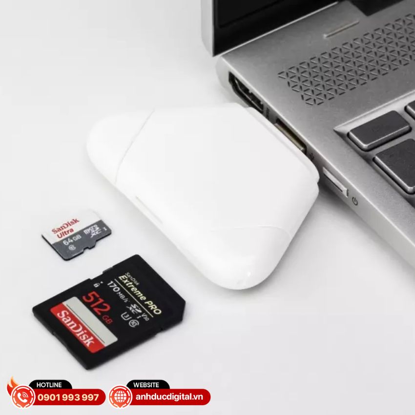 Hỗ trợ đọc thẻ SD, TF của đầu đọc thẻ nhớ TF, SD đa năng 3in1