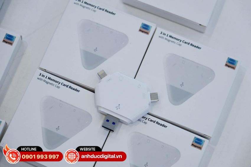 Sản phẩm đầu đọc thẻ nhớ TF, SD tích hợp 3 cổng tại Anh Đức Digital
