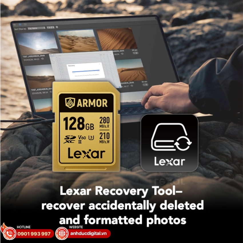 Lexar ARMOR GOLD khôi phục dữ liệu an toàn