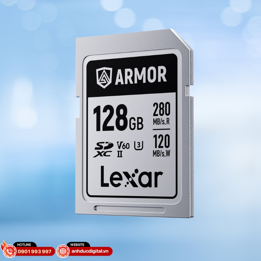 Thẻ nhớ Lexar Armor Silver Pro SDXC UHS-II V60 được thiết kế được thiết kế đơn giản chắc chắn