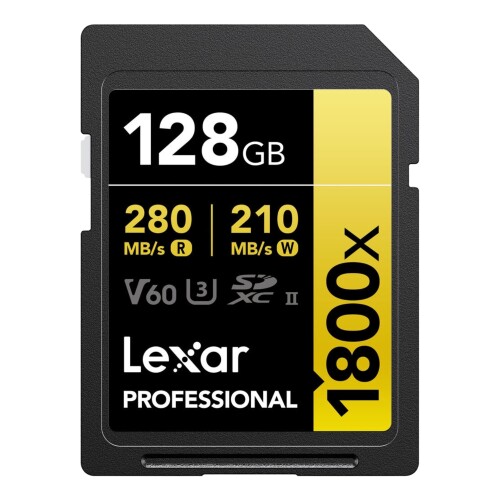 Thẻ nhớ Lexar 128GB Professional 1800x SDXC UHS-II V60 280MB/s 210MB/s (Chính hãng)