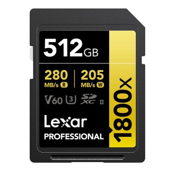 Thẻ nhớ Lexar 512GB Professional 1800x SDXC UHS-II V60 280MB/s 205MB/s (Chính hãng)