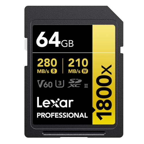 Thẻ nhớ Lexar 64GB Professional 1800x SDXC UHS-II V60 280MB/s 210MB/s (Chính hãng)