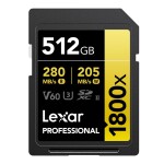 Thẻ nhớ Lexar 512GB Professional 1800x SDXC UHS-II V60 280MB/s 210MB/s (Chính hãng)