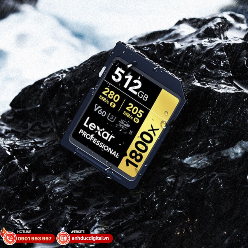 Thẻ nhớ Lexar Professional 1800x SDXC UHS-II có độ bền cao