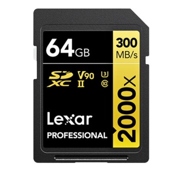 Thẻ nhớ Lexar 64GB Professional 2000x SDHC/SDXC UHS-II V90 300MB/s 260MB/s (Chính hãng)