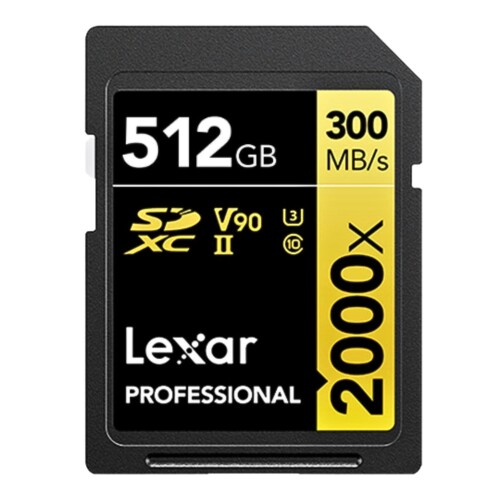Thẻ nhớ Lexar 512GB Professional 2000x SDHC/SDXC UHS-II V90 300MB/s 260MB/s (Chính hãng)