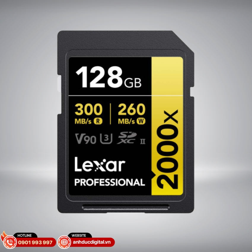 Lexar Professional 2000x SDHC/SDXC UHS-II mang lại hiệu năng tốc độ vượt trội đạt tốc độ đọc lên đến 300MB/s
