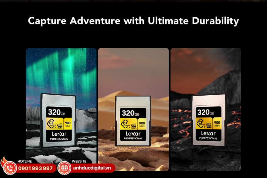 Lexar CFexpress Type A card GOLD Series có độ bền cao