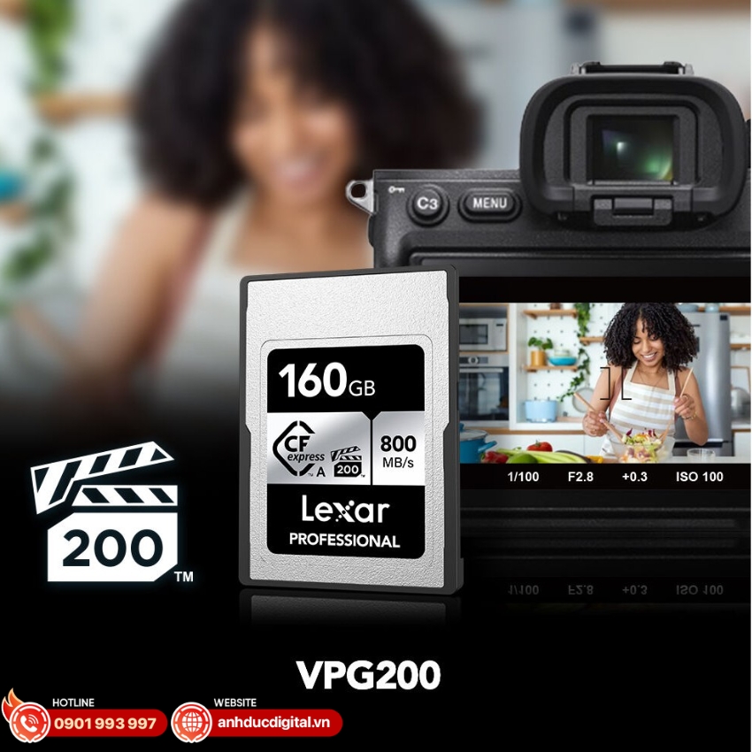 thẻ nhớ Lexar Professional CFexpress Type A Card Silver Series đạt chứng nhận VPG-200