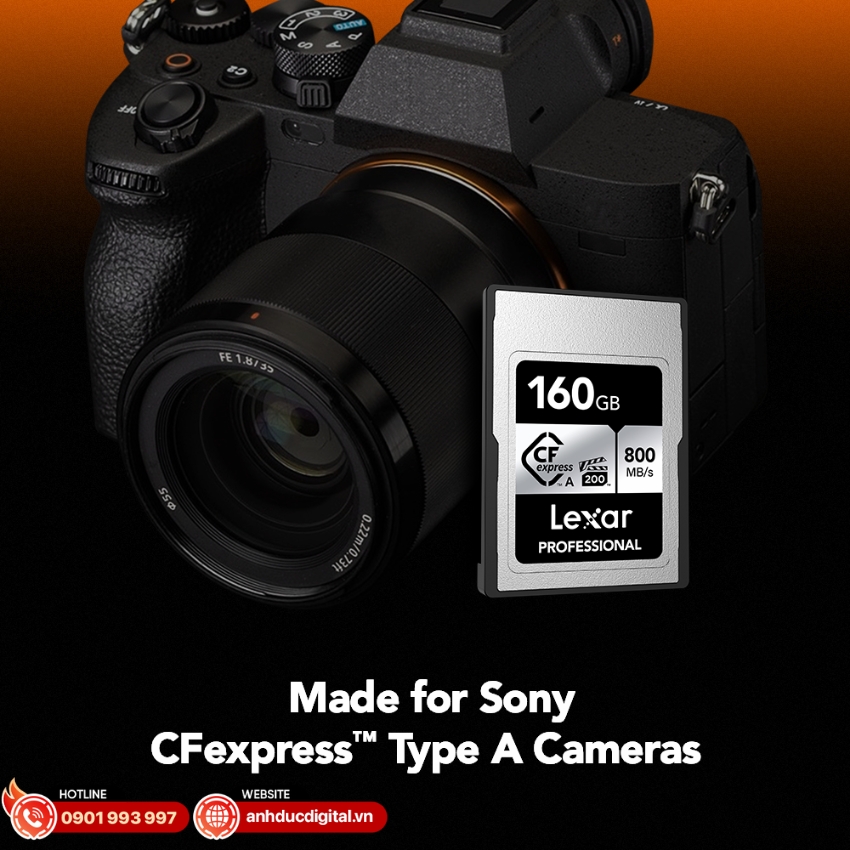 Lexar Silver CFexpress Type A tối ưu cho máy ảnh Sony Alpha và FX Series