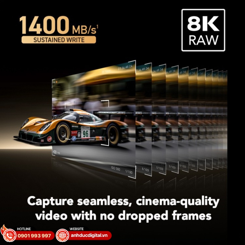 Thẻ Lexar Professional GOLD CFexpress™ 4.0 Type A hỗ trợ ghi hình 8K RAW liên tục