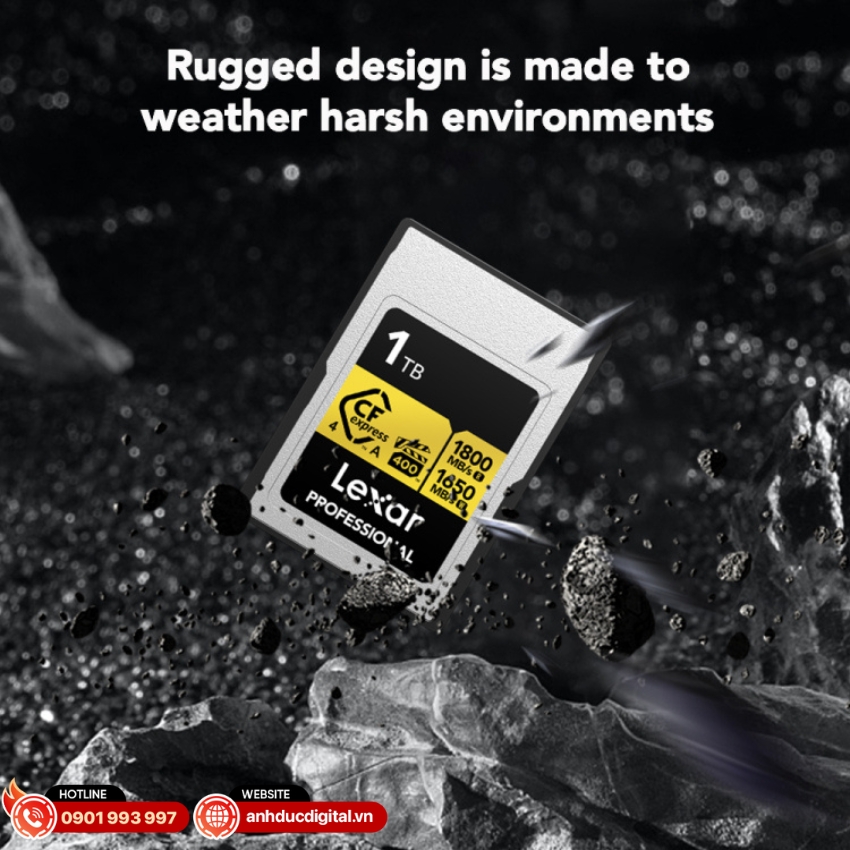 Lexar CFexpress 4.0 Type A được thiết kế để chịu được môi trường làm việc khắc nghiệt