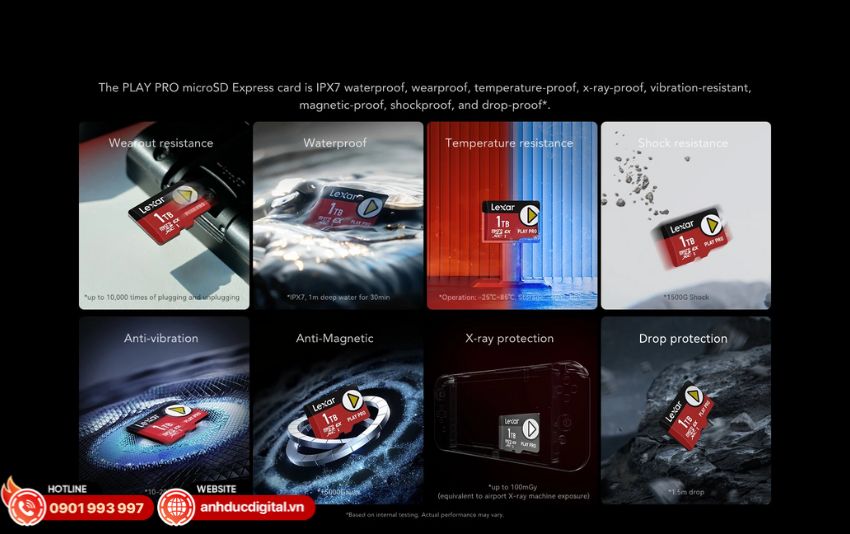 Thẻ nhớ Lexar PLAY PRO chống nước và chống sốc