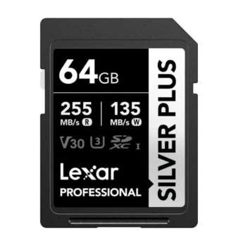 Thẻ nhớ Lexar 64GB Professional SILVER PLUS UHS-I SDXC Card V30 255MB/s 180MB/s (Chính hãng)