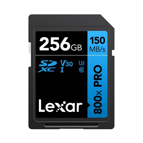 Thẻ nhớ Lexar 256GB Professional 800x PRO SDXC UHS-I V30 150MB/s 45MB/s (Chính hãng)
