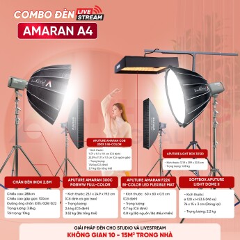 Combo đèn livestream Amaran A4 (Chính hãng)