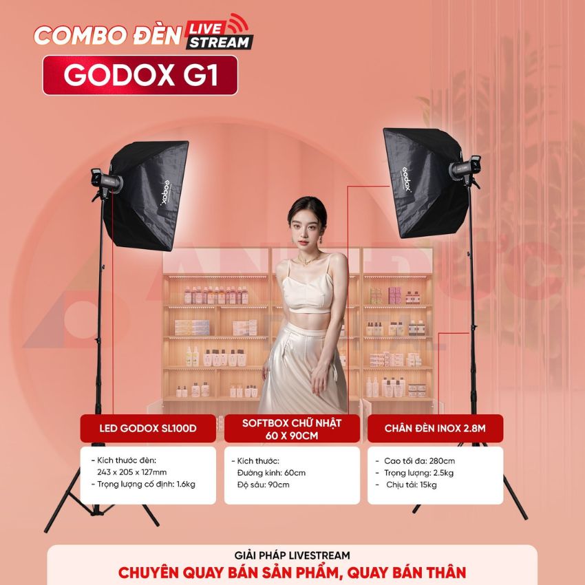 Combo đèn livestream Godox G1 