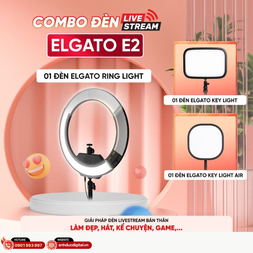 Combo đèn livestream Elgato E2
