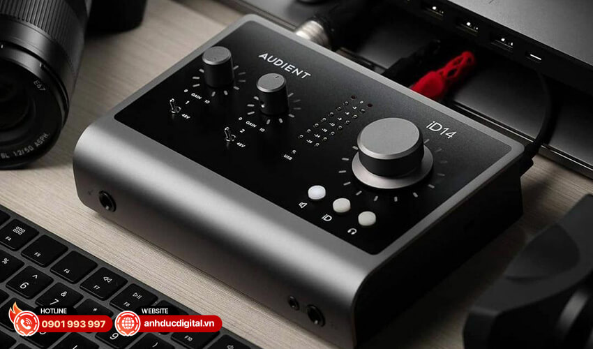 Combo Livestream PKS2 Soundcard thu âm Audient ID14 MK2