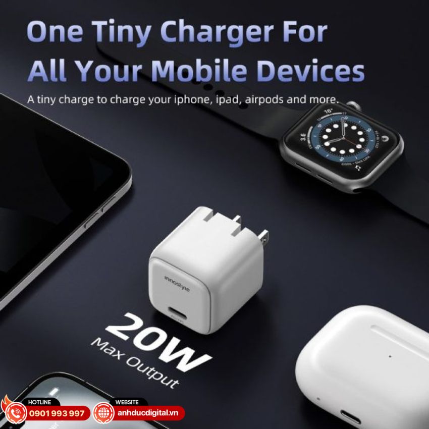 Thiết kế hiện đại củ sạc Innostyle GoCharge Mini