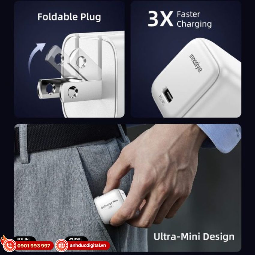 Củ sạc Innostyle GoCharge Mini 20W chống quá nhiệt