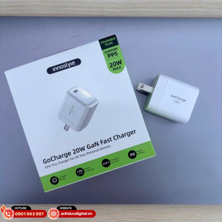 Sạc nhanh Innostyle NGC20 được t&iacute;ch hợp hệ thống bảo vệ th&ocirc;ng minh