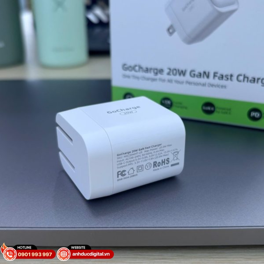 Sạc nhanh Innostyle 20W Gocharge New PD/PPS sử dụng vật liệu cao cấp đạt chuẩn chống ch&aacute;y UL94-V0