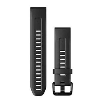Dây đồng hồ Garmin QuickFit 20 | Black/Silicone (Chính Hãng) (010-13102-20)
