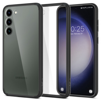 Ốp lưng Spigen Ultra Hybrid Crystal Clear for Samsung Galaxy S23+ | Matte Black (Chính Hãng) (ACS05669)