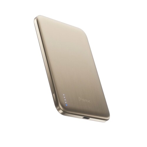 Sạc dự phòng BMX SolidSafe Air Titanium 5K Qi2 Wireless Magnetic Power Bank B3-05 | Gold (Chính hãng)