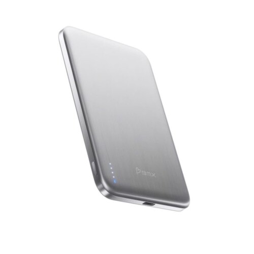 Sạc dự phòng BMX SolidSafe Air Titanium 5K Qi2 Wireless Magnetic Power Bank B3-05 | Silver (Chính hãng)