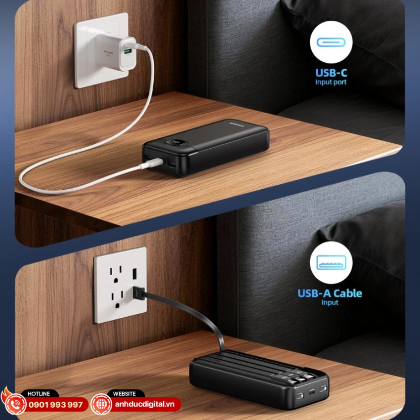 Innostyle MultiCharge Go 20.000mAh hỗ trợ c&ocirc;ng suất sạc nhanh khoảng 22.5W